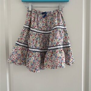 Mini Boden Multicolor Floral Skirt with Navy Accents